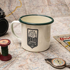Yorkshire Three Peaks Challenge hard enamel camp mug - Ingleborough, Whernside, Pen-y-Ghent design