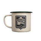 Yorkshire Dales National Park camp mug lifestyle shot - hard enamel camping mug in outdoor setting