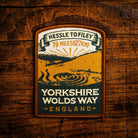 Yorkshire Wolds Way retro woven patch – 79 mile national trail from Hessle to Filey, iron-on backing