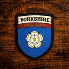 Yorkshire county flag retro woven patch - county flag of Yorkshire, England, iron-on backing