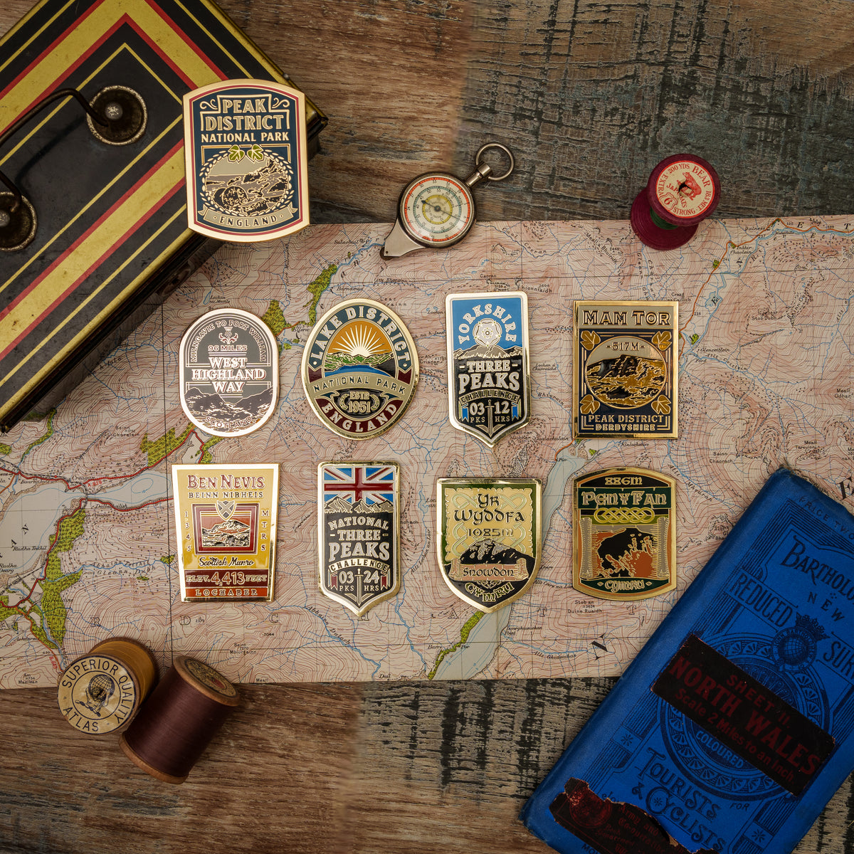 Adventure fridge magnets on a fridge - Yorkshire Three Peaks Challenge magnet included