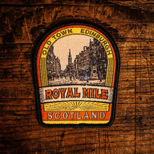 Load image into Gallery viewer, Royal Mile retro woven patch - Edinburgh's iconic Old Town historic street, iron-on backing