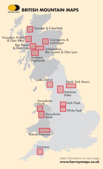 Harvey Maps Cairngorms map folded – waterproof British Mountain Map for hillwalkers and climbers