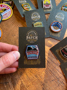 Blencathra enamel pin displayed on backing card – Lake District Fells hard enamel pin