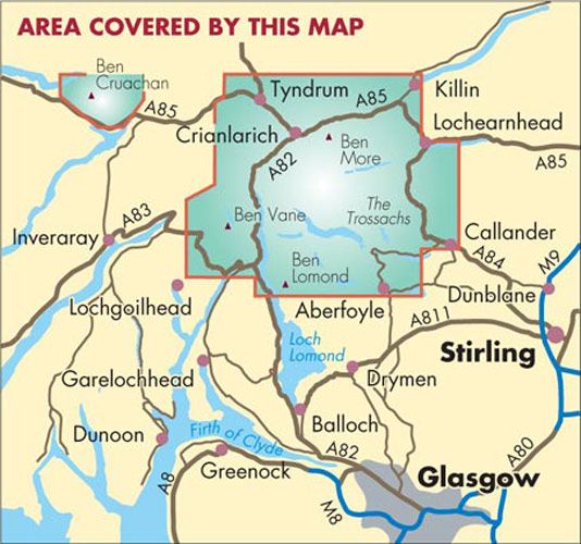 Harvey Maps Southern Highlands area coverage – 1:40,000 scale map for hillwalkers