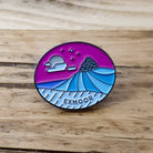 Exmoor National Park enamel pin – Dunkery Beacon design, 23mm x 26mm, letterpress backing card