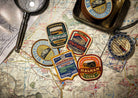 Five Yorkshire Dales patches including Pen-y-ghent – retro woven hiking patch collection