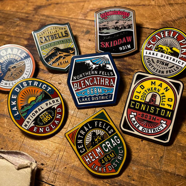 Lake District Fells pins (set of nine) - £12 off bundle deal!