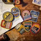National Trails patches collection including Pennine Bridleway – retro woven hiking patch set