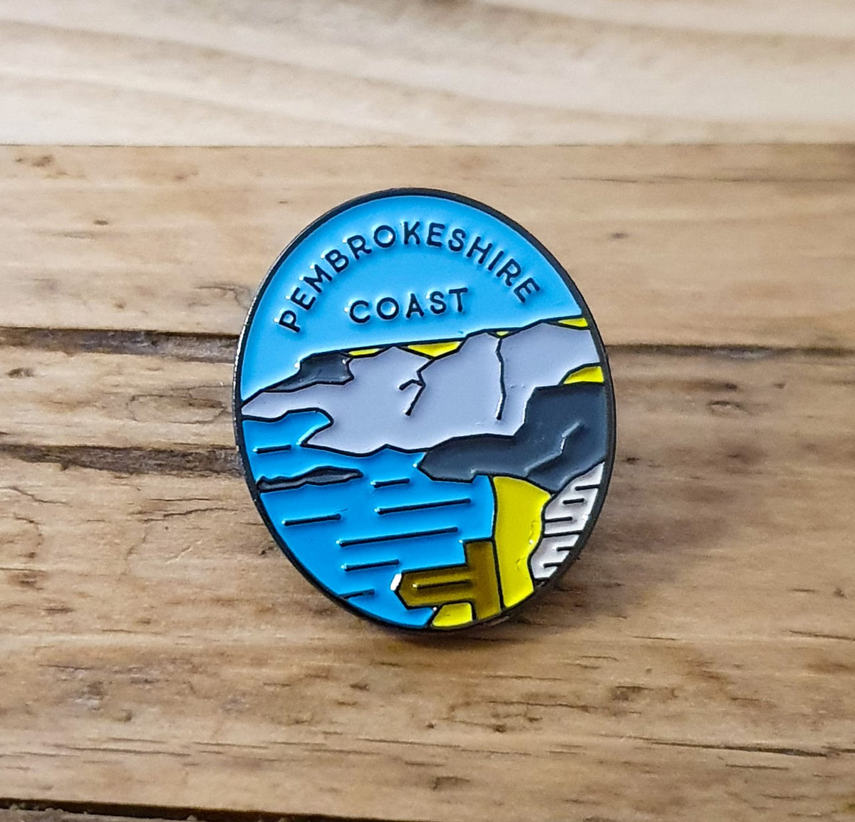 Pembrokeshire Coast National Park enamel pin – beautiful seaside design, 23mm x 26mm