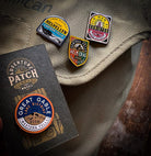 Lake District Fells enamel pins on backing cards – pins with butterfly clasp, Catbells included