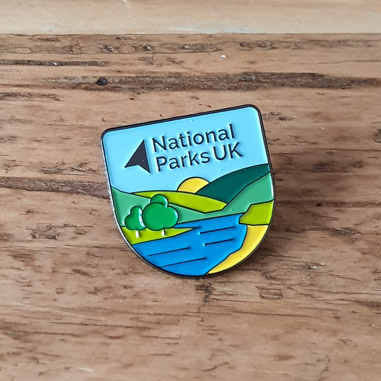UK National Parks enamel pin – celebrating all UK national parks, 23mm x 23mm, letterpress backing card