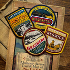 Lake District lakes and towns patches including Windermere – retro woven patch collection
