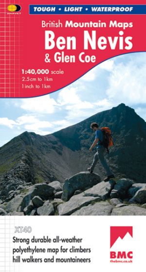 Ben Nevis & Glen Coe (British Mountain Map) by Harvey Maps – 1:40,000 waterproof map cover