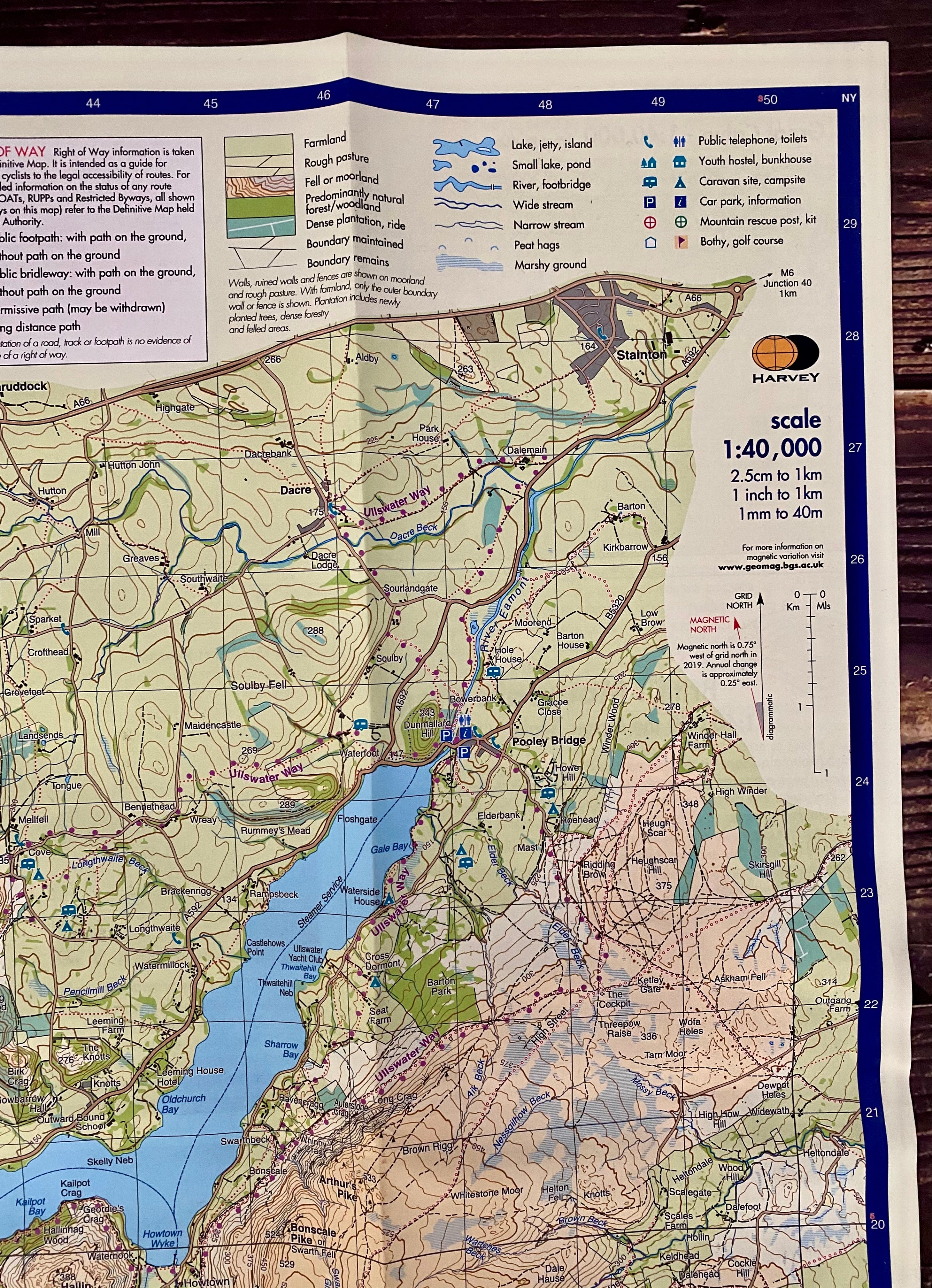 Harvey Maps Lake District British Mountain Map folded out – waterproof durable walking map