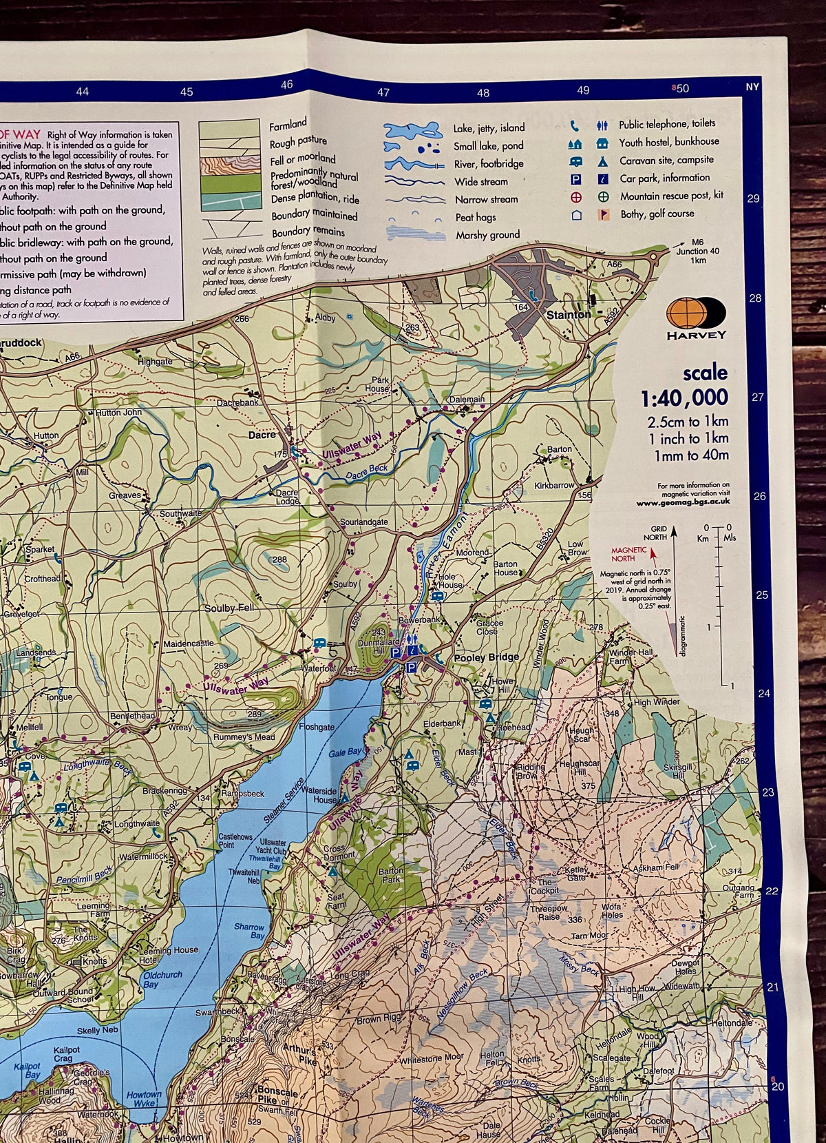 Harvey Maps Lake District British Mountain Map folded out – waterproof durable walking map