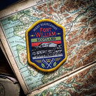 Fort William patch styled on outdoor gear – retro woven Scottish hiking patch